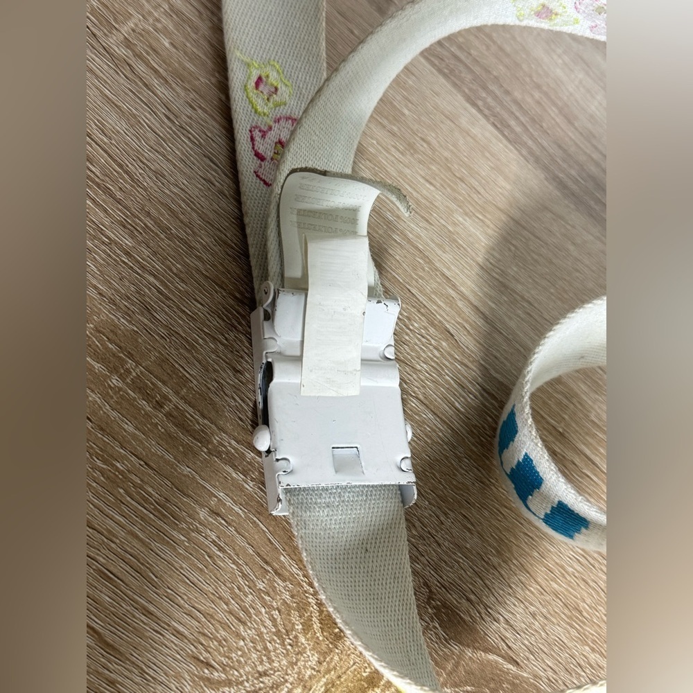 Armani Exchange Women M White Canvas Multicolor Belt - Picture 7 of 13